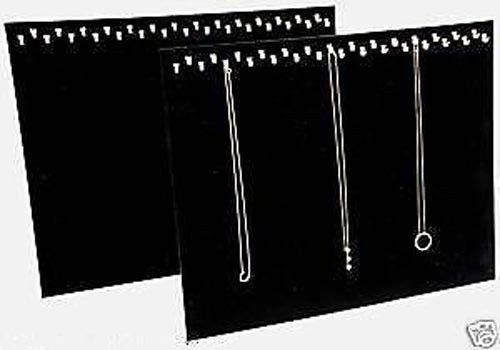 2 Piece Necklace Pendant Display Stand 29 Hooks Each Black Velvel Easel Back