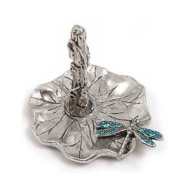 La Contessa  Dragonfly on Lily Pad Ring Stand