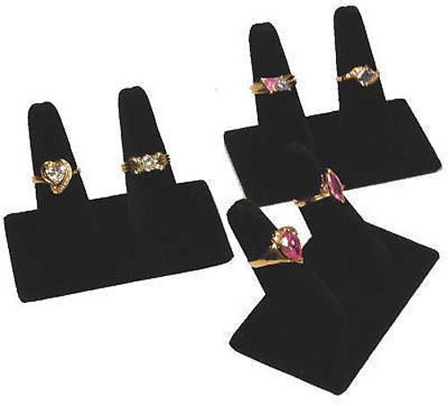3-2 finger ring display black velvet showcase jewelry for sale