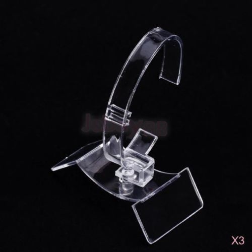 3x retail clear plastic watch bracelet bangle jewelry display stand rack holder for sale