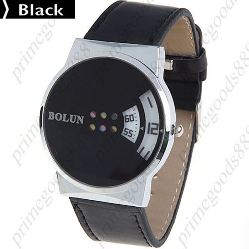 Unisex Quartz Watch Wrist Watch Synthetic Leather in Black Free Shipping