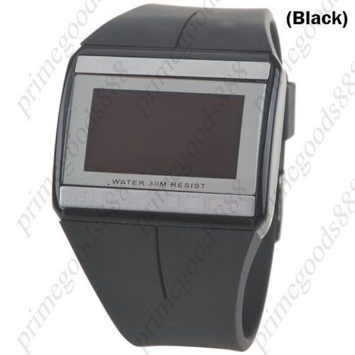 Unisex 30M Waterproof Touch Screen Digital Backlight Wrist Date in Black