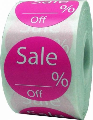 Sale % off Stickers - Percent Off Sale Labels for Retail - 1.5&#034; Round 500 Total