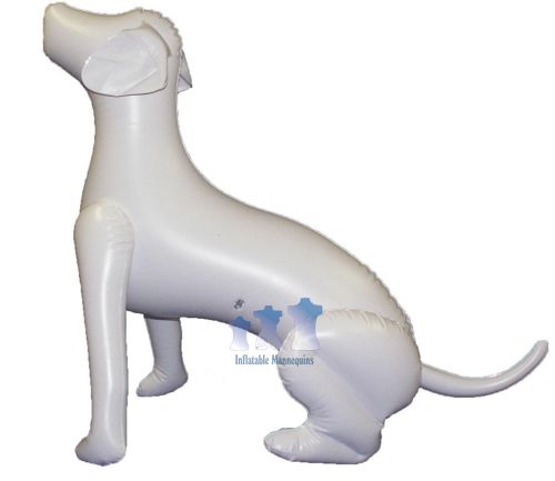 Inflatable mannequin, large dog sitting, white for sale