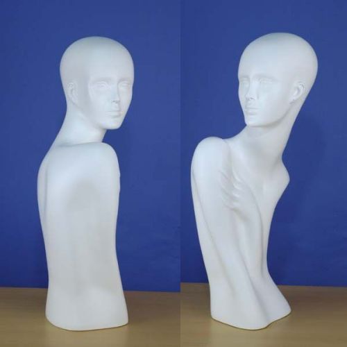 25&#034; Brand New White Female Mannequin Head &amp; Bust 1013W 
