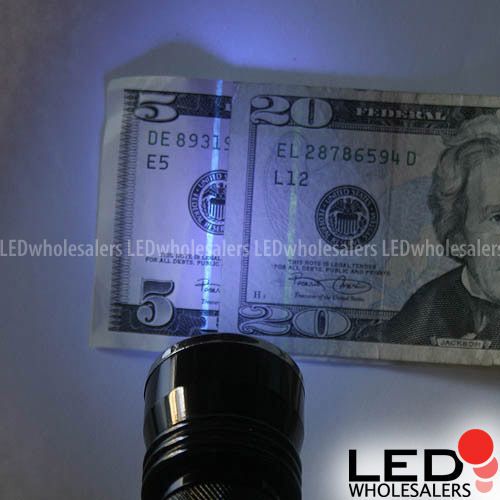 Money id passport detector 385 nm uv 9 led flashlight for sale