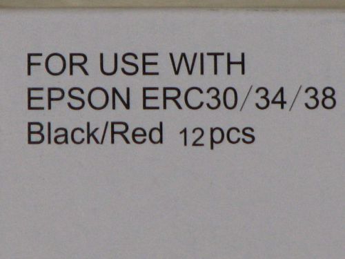 Epson ERC30/34/38,Printer Ribbons; Black And Red Ink, 12pcs.