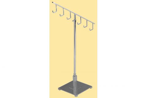 Jewelry counter top rack display 6 hooks single slant waterfall 8&#034; base - chrome for sale