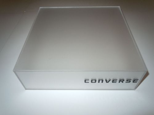 Converse Retail Shoe Display Platform Box Plastic Clear Frosted Store Fixture