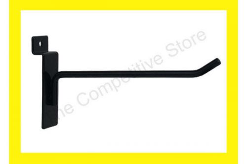 6&#034; Slatwall Hooks  For Slat Panel Display - 100 Pcs Black Color