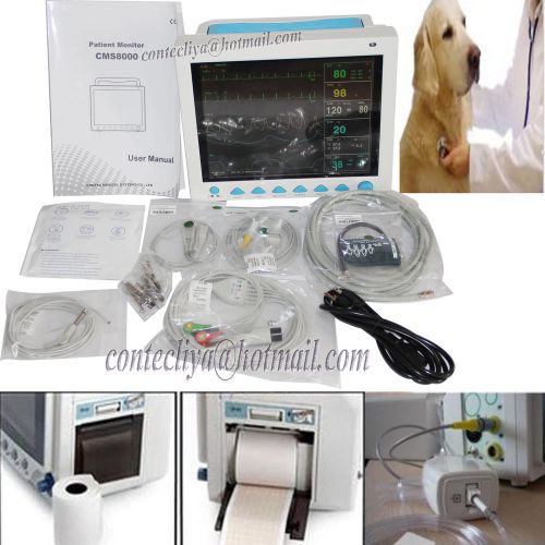 Etco2 veterinary ecg,nibp,spo2, resp,temp icu animal patient monitor,fda+printer for sale