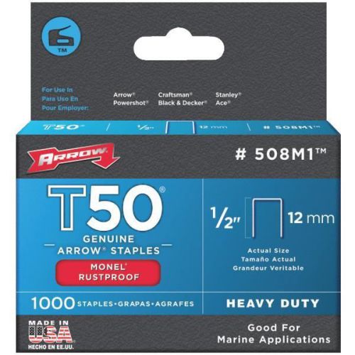 Arrow fastener 508m1 model t50 monel staples-1/2&#034; monel staple for sale