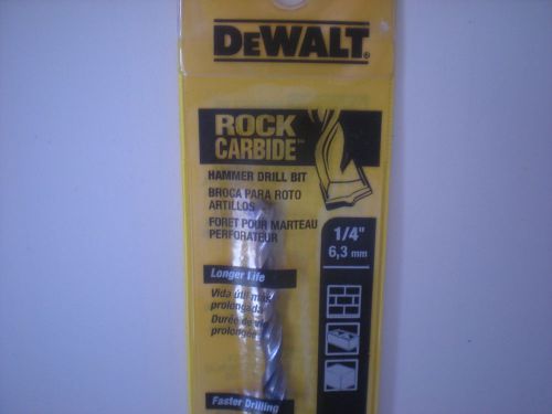 Dewalt 4&#034; rock carbide 1/4&#034; 6,3 mm, masonry hammer drill bit for sale