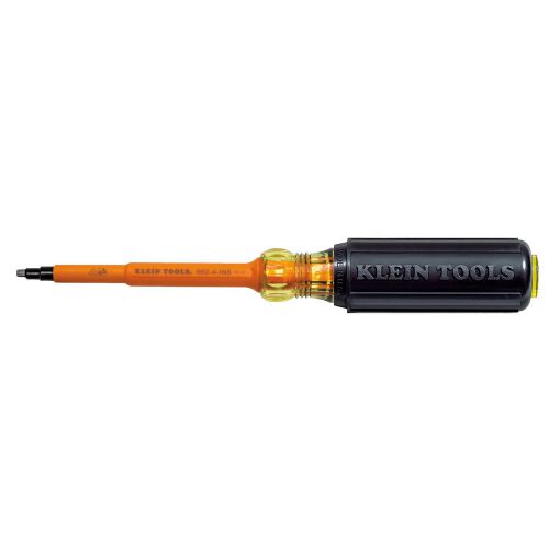 Klein Tools 662-4-INS Insulated 2 Square-Recess Screwdriver with 4ft Shank