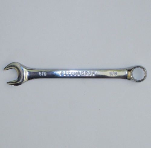 FULLY POLISHED 5/8&#034; COMBINATION BOX / OPEN WRENCH; CHROME PLATED VANADIUM STEEL