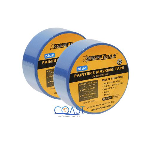 2x multi-surfaces blue painter masking tape 2&#034;x 180 ft pmt-2.60bl - 2 pcs for sale