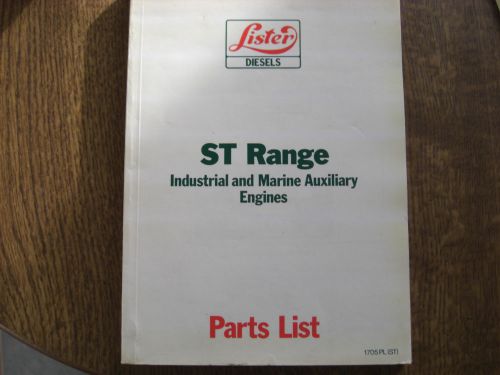 ORIGINAL LISTER ST RANGE INDUSTRIAL &amp; MARINE AUXILIARY ENGINES PARTS LIST