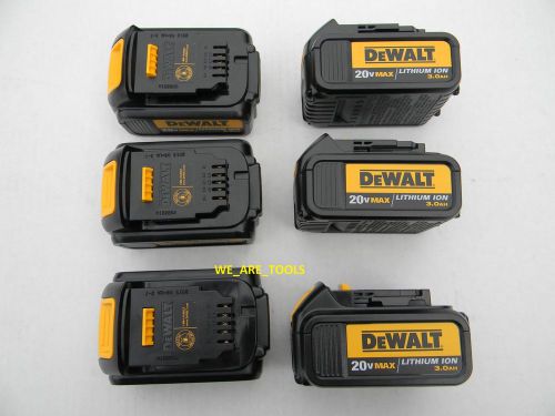 6 New Dewalt GENUINE 20V DCB200 3.0 AH Batteries For Drill, Saw, 20 Volt Lit-ion