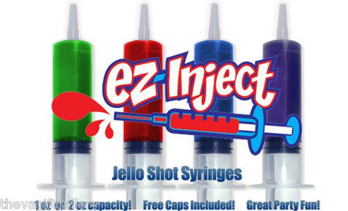100 Jello Shot Syringes Party Favor Mixed Drinks Bar College Frat Game Alcohol
