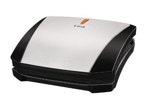 NEW T-fal GC430D52 4-Burger Curved Grill with Non-Stick Plates