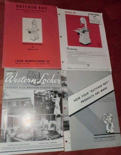 Vintage Butcher Boy Electric Meat Bone Cutting Machine Manual &amp; Advertising
