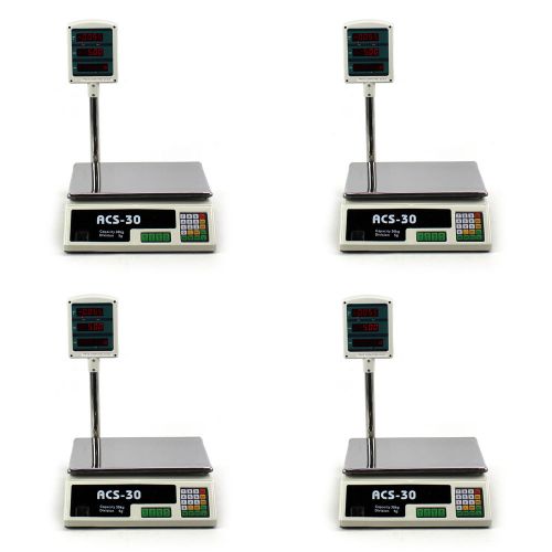 4 digital deli weight scales price computing food produce 60lb acs-30 for sale