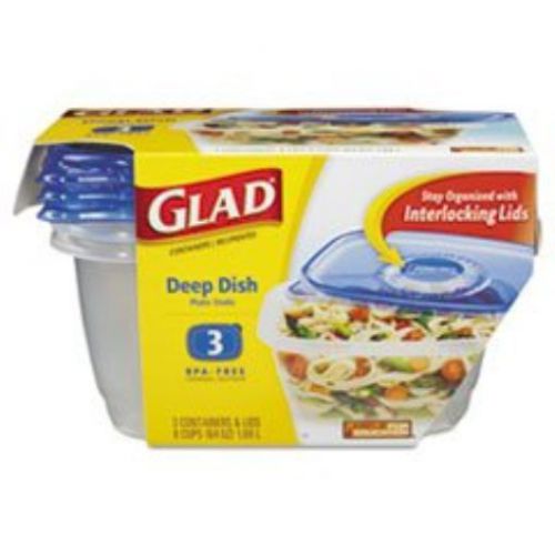 * GladWare Deep Dish Food Storage Containers  64 oz  3/Pack