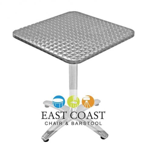 New 30&#034; Square Outdoor Stainless Steel Table &amp; Aluminum Base Set - Table Height