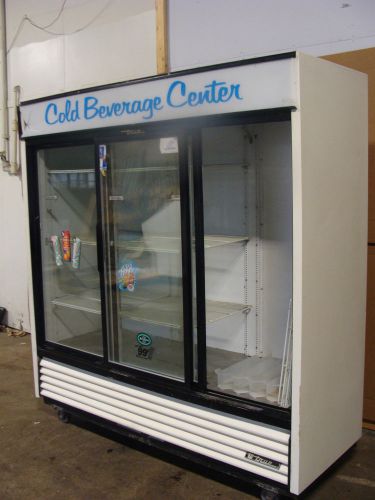 Nice used condition  heavy duty commercial &#034;true&#034; 3 glass doors deli, beverage c for sale