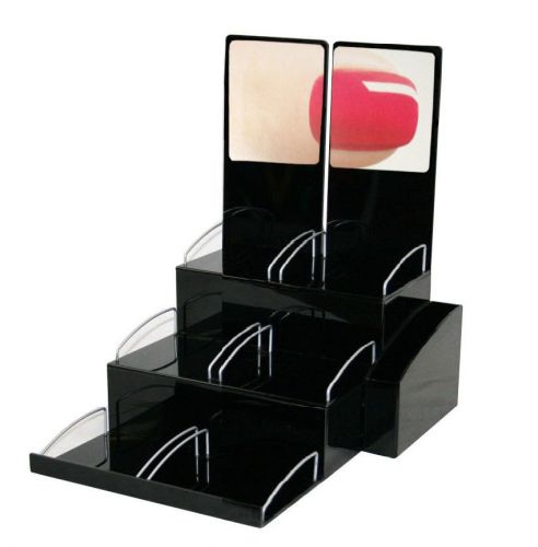 Black Acrylic Nail Polish Powder Lipstick Display Countertop Bottle Rack 10075-2