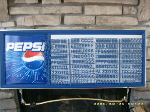 L@@K New 4ft Pepsi-Cola Menu Board w/letter &amp; number sets Never Used