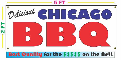Full Color CHICAGO BBQ BANNER Sign NEW Larger Size Best Quality for the $$$