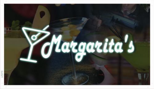 ba521 Margarita&#039;s Cocktail Glass Bar Banner Shop Sign