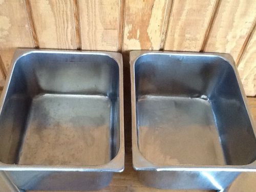 SET OF TWO !! VOLLRATH  6&#034; Deep Half Size  Stainless Steel Pan &amp; Vollrath Lids