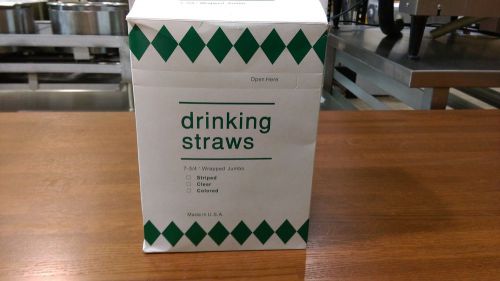 Drinking Straws, paper wrapped, &#034;jumbo&#034; 7.75 inch, translucent