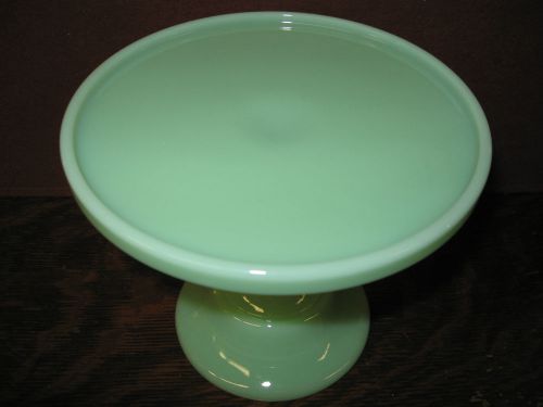 Jadeite green Glass cake serving stand plate platter pedistal raised jadite jade