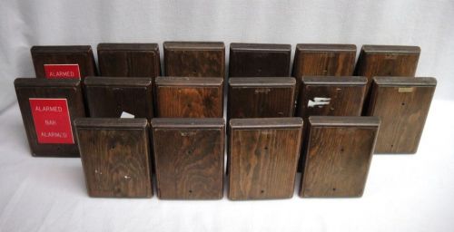 Lot of 16 Wooden Hand Crafted Table Tents 10&#034; Triangle Shape Medium Dark Tone