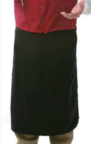 F24n black bistro apron no pocket 65/35 poly-cotton twill 30316 for sale