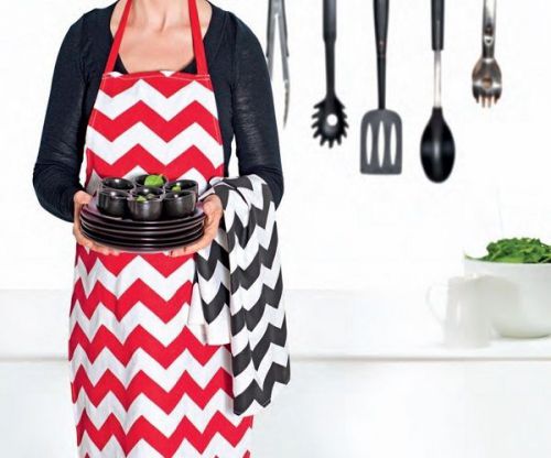 Chevron Red New Trend 100% Cotton Apron Annabel Trends Quality Mother&#039;s Day Gift