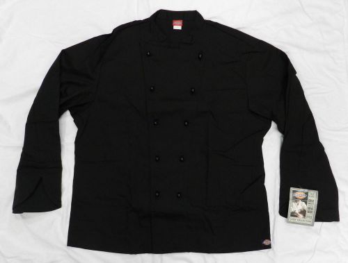 Dickies cw070302 restaurant executive chef uniform jacket coat black 50 new for sale