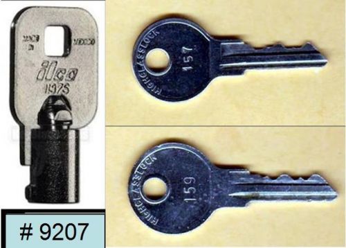 Vendstar 3000 machines Back door (coin) key # 9207 and top lid keys # 157, #159