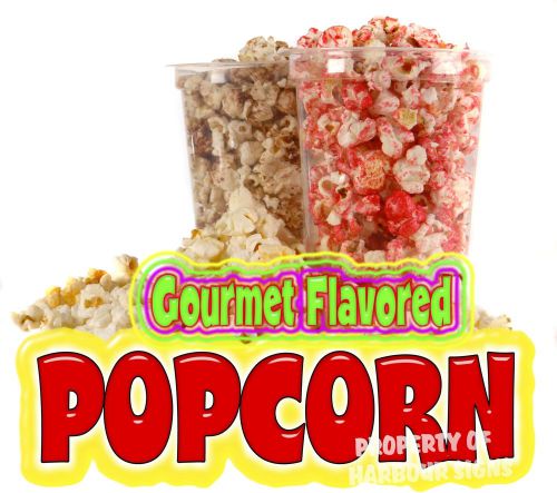 Gourmet Flavor Popcorn 14&#034; Decal Concession Food Truck Cart Trailer Vinyl Menu