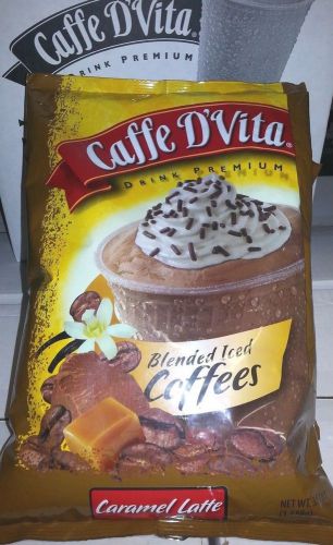 Caffe D&#039;Vita BLENDED ICED Coffee, Caramel Latte, Smoothie Mix 3.5 lbs