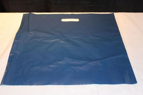 Qty. 100 18x18x4 Plastic Merchandise Bags Flat Royal Blue Die Cut Handles Retail