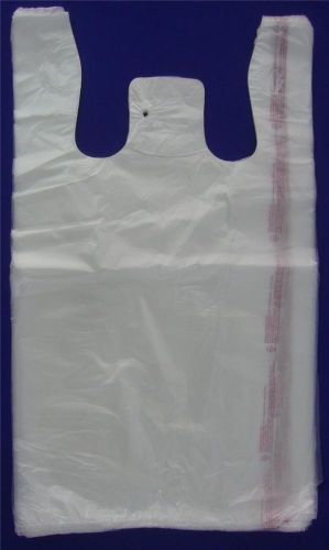 500 Qty. White Plastic T-Shirt Retail Shopping Bags w/ Handles 11.5&#034; x 6&#034; x 21&#034;