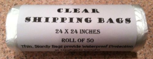Roll of 50 Lightweight Clear SHIPPING BAGS 24 x 24 Inches ~To Protect Your Item~