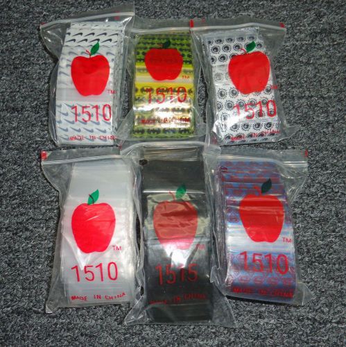 Apple Baggies #1510 (600) ASSORTED DESIGNS (6 Packs With 100 In Each Pack!!)