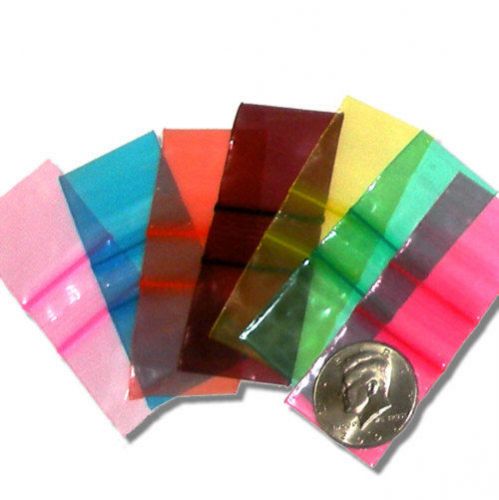 1000 Baggies 1.25 x 1.25&#034; mixed colors ziplock bags