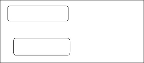 Double Window Envelopes White Wove (Qty 2500) Reg Gum Address Windows  no 10
