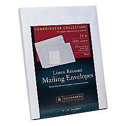 Southworth(R) 100% Recycled Resume Envelopes, 9in. x 12in., 24-Lb, Blue Linen...